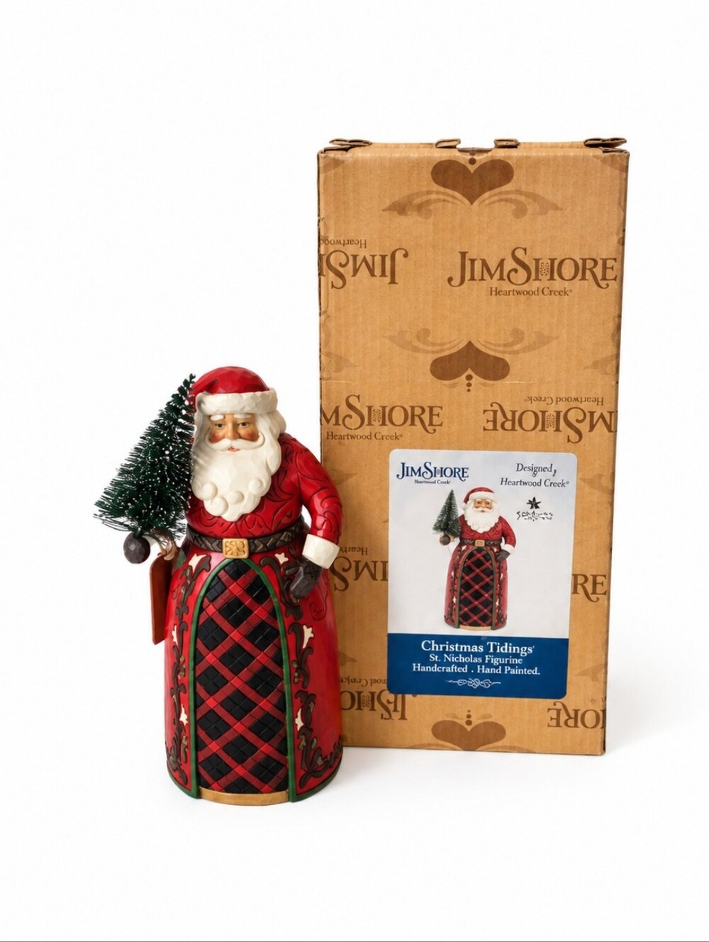Jim Shore Heartwood Creek "Christmas Tidings" Santa with Plaid. #6012030. 2022
